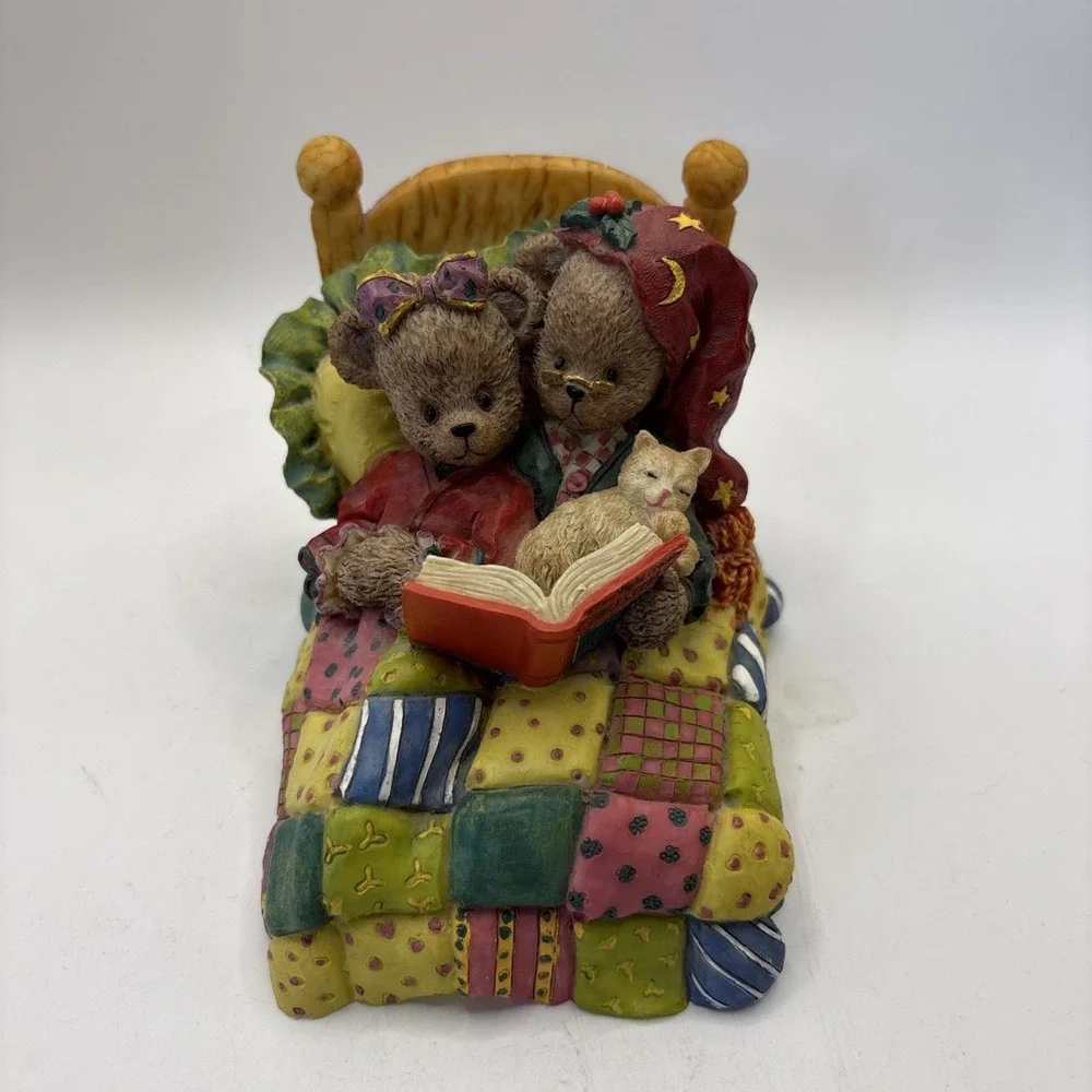 Vtg Youngs 1998 'Twas The Night Before Christmas Resin Bear Collectible Decor